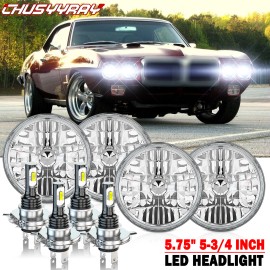 CHUSYYRAY 4PCS 5-3/4" 5.75" LED Headlights HI/LO Beam for Pontiac GTO Grand Prix Firebird