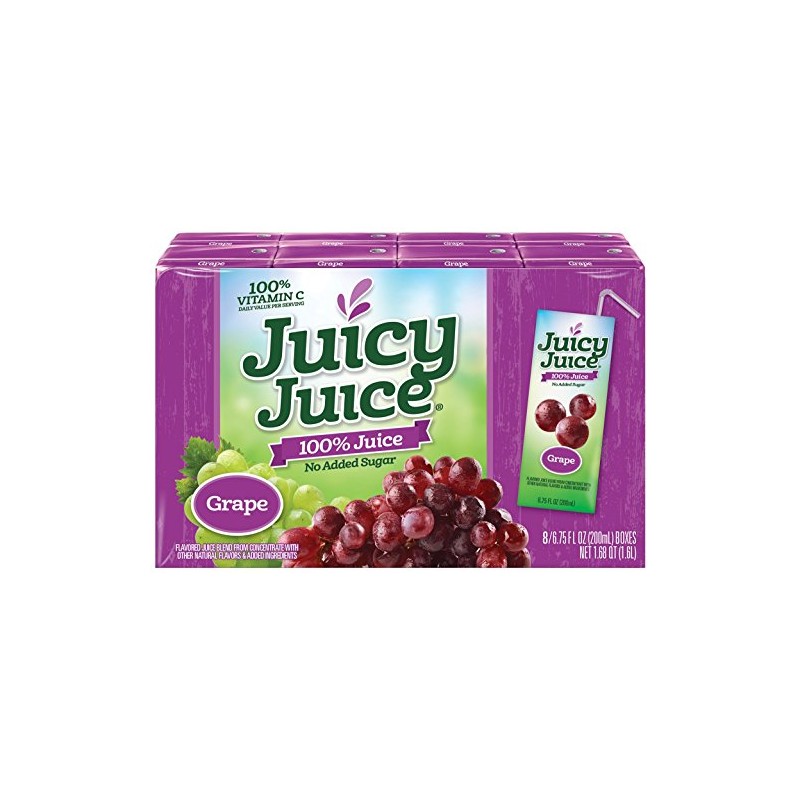Juicy Juice Slim 8 Pack, Grape, 6.75 Ounce Boxes (Pack