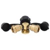 2 Way Propane Gas Splitter Brass POL to Qcc1 Y