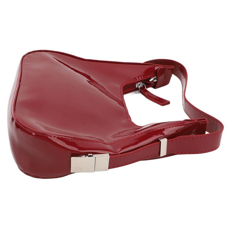 Women Underarm Bag Fashionable Glossy Surfaces PU Leather Shoulder Messenger
