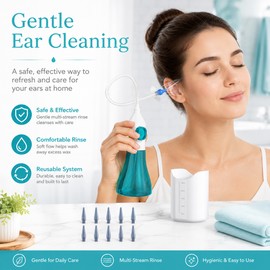Ear Wax Removal Irrigation Kit for Home Care – Manual Ear Cleaning Bottle with Disposable Tips