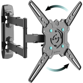 ONKRON Full Motion TV Wall Mount for 32-65 Inch Screen up to 90.4 lbs, Rotating TV Mount Swivel and Tilt, Extension Arm, max VESA 400x400, Articulating Television Mount Bracket, Single Stud Black