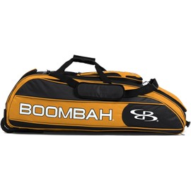 Boombah Beast Rolling Bat Bag - 40" x 14" x 13" - BB2C23 Black/Gold - Holds 8 Bats, Glove and Shoe Compartments