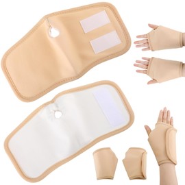 2Pcs Castor Oil Packs for Hands, Reusable Hand Castor Oil Wrap, Adjustable Castor Oil Pads Prevent Leakage, Castor Oil Gloves for Women Men