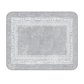 DEVBEST Dish Drying Mat - Ultra Absorbent Dish Drying Mats - Machine Washable and Super Fast Drying - Practical Solution for Efficiently Drying Dishes - 15,7 by 19,6 Inches (Gray Ethnic)