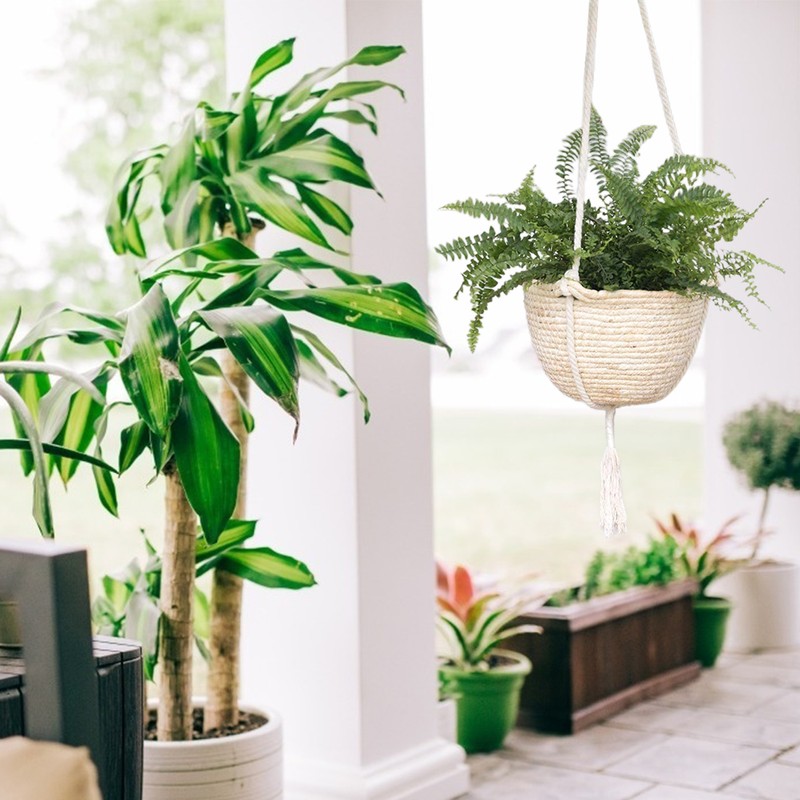 Natural Hanging Seagrass Plant Baskets Dural Layer Flower Planting Basket