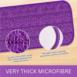 Compatible with Flash Powermop – THEATIS 3-Pack Reusable Microfibre Mop Pads, Machine Washable Replacement Pads for Wet & Dry Floor Cleaning on Hardwood, Laminate, and Tile Floors.