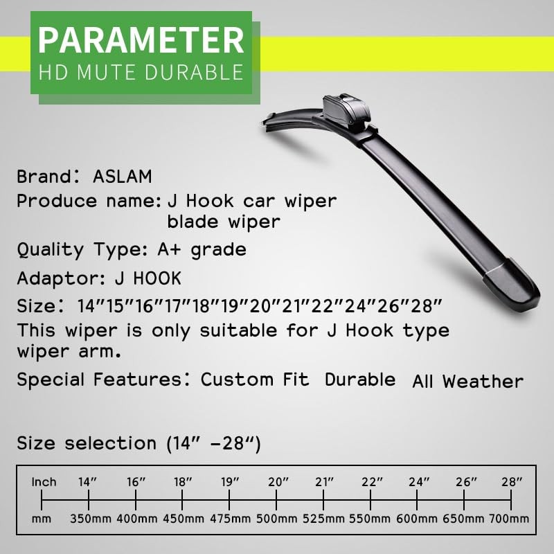 ASLAM 26"+18" Windshield Wiper Blade 2 Pack, All-Season Auto Replacement