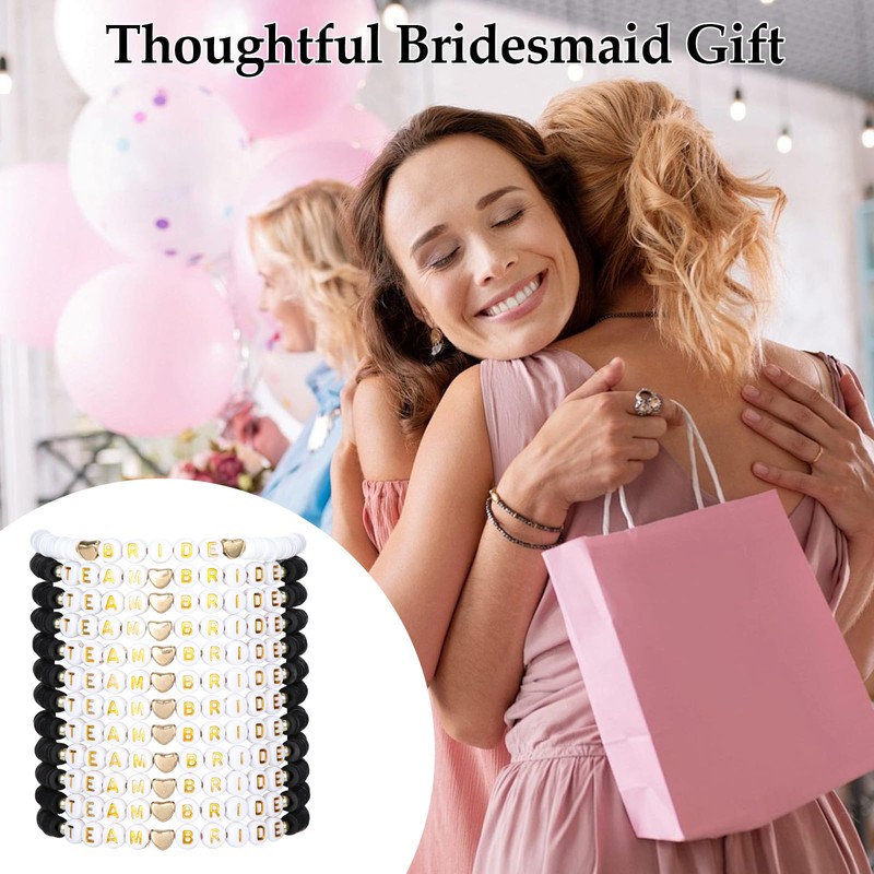 12PCS Team Bride Bracelets, 1 bridal bracelet and11 bridesmaid bracelets,
