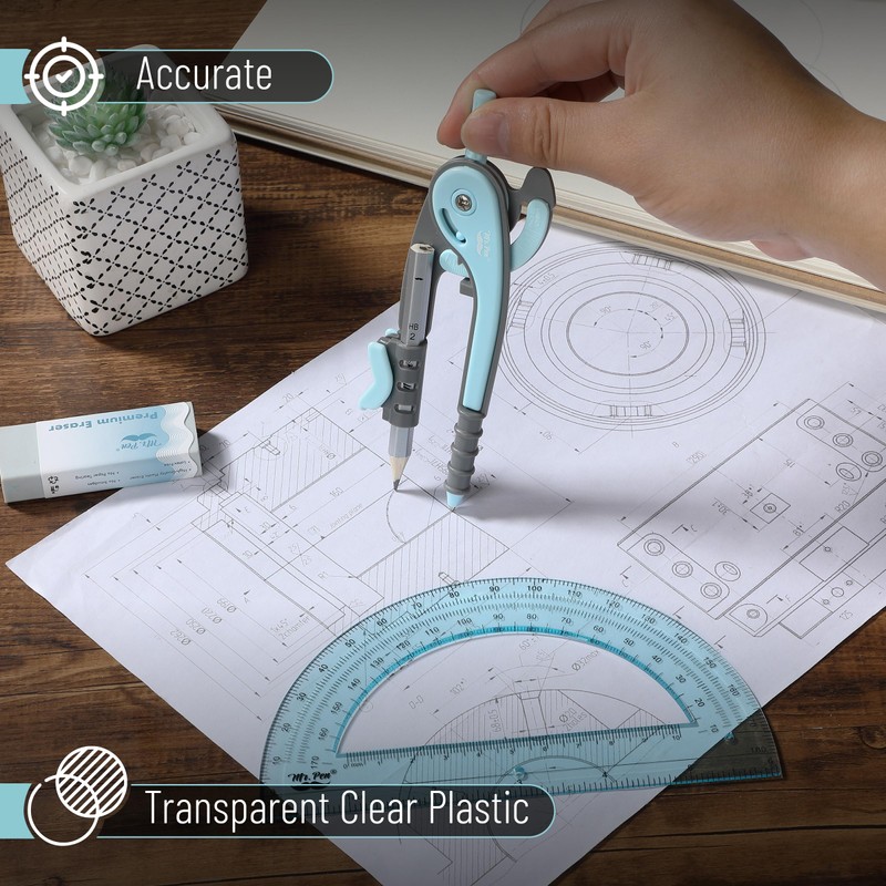 Mr. Pen- Compass and Protractor Set, Math Compass for Geometry