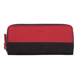 Luddite LDKC-RZP2-03 Leather Combination Round Zip Pencil Case 2 (Red) Denim Genuine Leather Pencil Case