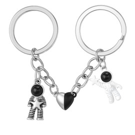 DONWOIE 2pcs Couples Keychain, Space-Themed Cute Key Chain for Lovers, Cool Keychains Gift for Space Lovers Boyfriend girlfriend