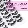 Losha Eyelashes Natural Look Faux Mink Lashes Pack Handmade Fluffy