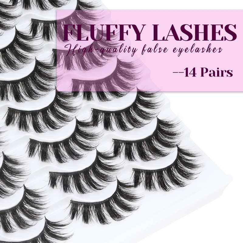 Losha Eyelashes Natural Look Faux Mink Lashes Pack Handmade Fluffy