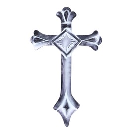 Castleore Easy Wall Hanging Home Decor Religious Christian Crosses for Wall | Best for Home, Office and As Gift | Silver Antique | Size L 10.2 W 6.1 Inch | (White Antique)