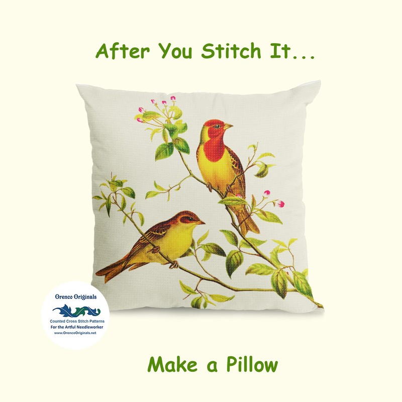 Rosehill Parakeet Birds John Gould Counted Cross Stitch Pattern