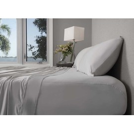 SHEEX Active Comfort Sheet Set, Comfortable Cooling Sheets with 1 Flat Sheet, 1 Fitted Sheet, and 2 King Pillowcases, King/California King, Silver Cloud