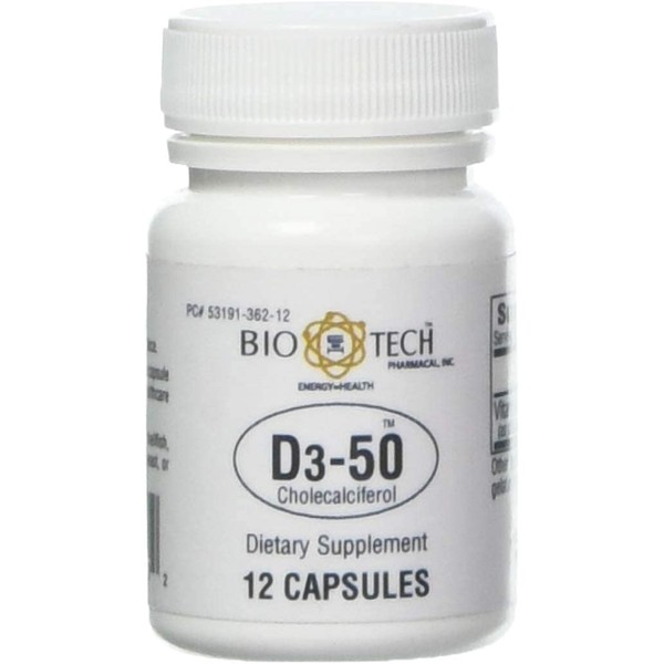 Bio-Tech Pharmacal Vitamin D3 (D3-50 50k IU, 12 Count)