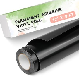 Lya Vinyl Black Permanent Vinyl for Cricut - 12" x 8 FT Black Adhesive Vinyl Roll for Cricut, Silhouette, Cameo Cutters, Signs, Scrapbooking, Craft Decal (Glossy Black)