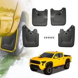4PCS Mud Guards Splash Flaps Mudflaps Compatible with Toyota Tacoma 2024 2025 Pickup Truck Auto Exterior Accessories Front Rear Tire Mudguards Kit Wheel Liner Fenders