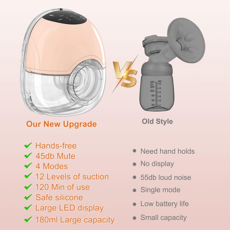 Electric Breast Pump, 4 Modes and 12 Levels, Handsfree Breast
