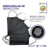 Tapabocas 1000 Pzs Cubrebocas Plisado Tricapa Termosellado Color Negro