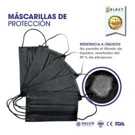 Tapabocas 1000 Pzs Cubrebocas Plisado Tricapa Termosellado Color Negro