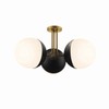 Modway Stellar 3-Light Semi-Flush Ceiling Light in Opal Satin Brass,Brown