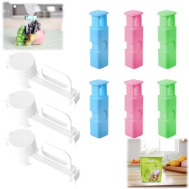 zxbaers 3PCS Food Bag Sealing Clip with Pour Spout and 6PCS Squeeze and Lock Bread Bag Clips, Bread Clips Resuable, Snack Clip for Cereal, Snacks And All Food Storage and Organization