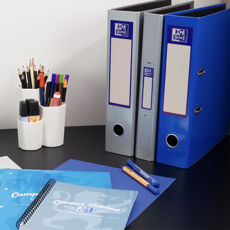 Oxford Premium A4 Lever Arch File, Silver Single Folder, Heavy