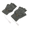 USB Warmer Heated Gloves Flip Half Fingerless Electronic Knitted Hand