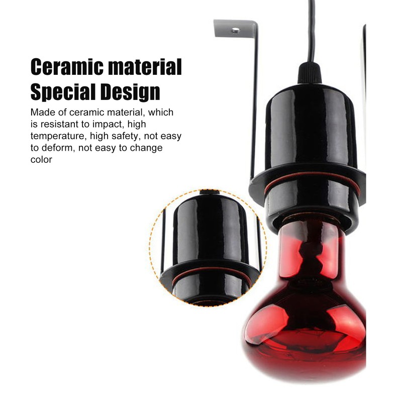 Reptile Ceramic Heat Lamp Holder Load 300W E27 Base Bulb