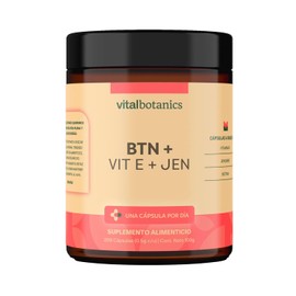 VITAL BOTANICS - Biotina + Vitamina E Con Jengibre - 200 Cápsulas De 500 Mg - 6 Meses De Suministro - Multivitamínico Para Hombre Y Mujer - Libre De Gluten Y Aditivos
