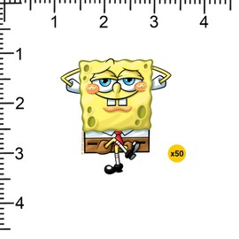 Spongebob Chill Expression 50ct Vinyl Large Deluxe Stickers Variety Pack - Laptop, Water Bottle, Scrapbooking, Tablet, Skateboard, Indoor/Outdoor
