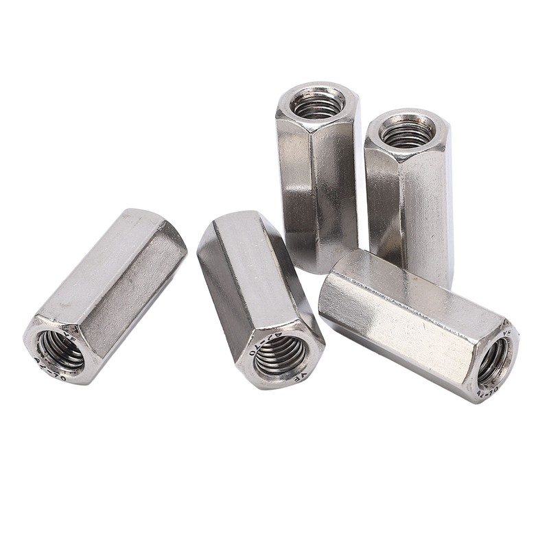 5Pcs Coupling Nut Hex Stainless Steel Anti Corrosion M12 Connector