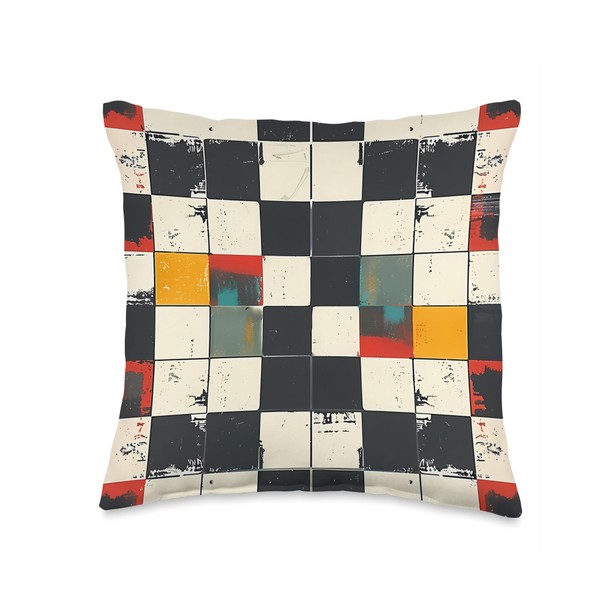 Checkerboard Modern Pattern Throw Pillow