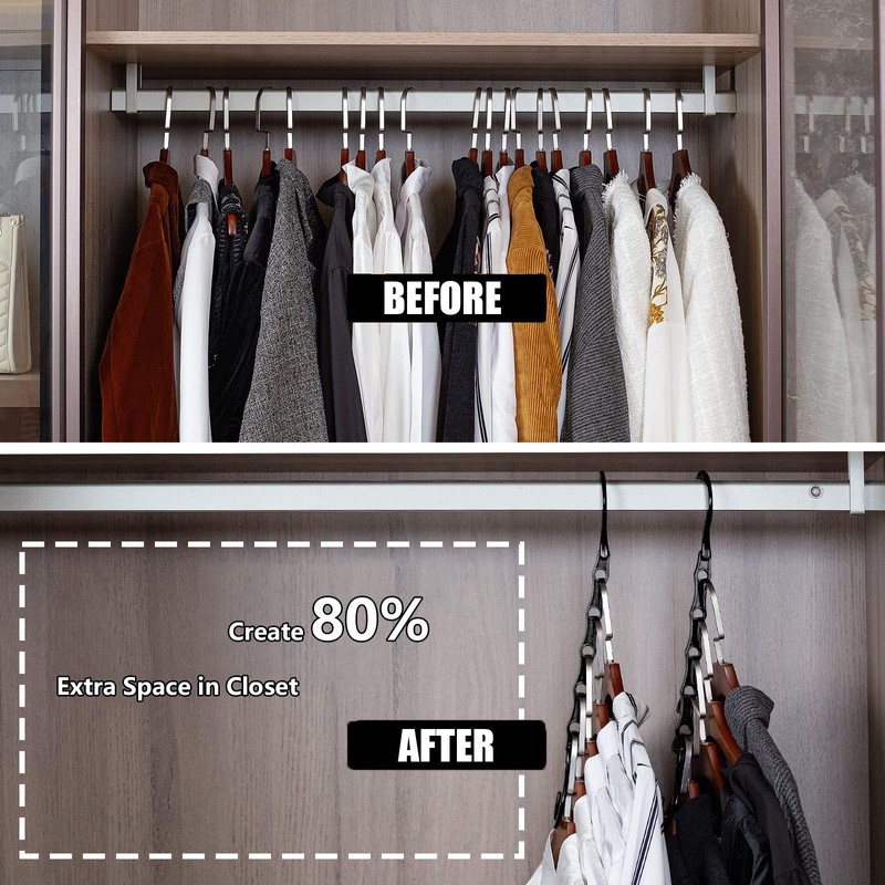 5Pcs Space Saving Hangers, Multiple Hangers in One Hangers for