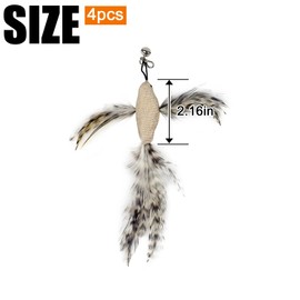 Cat Feather Toys, 4 Pcs Simulation Birds Refills, Cat Toys Replacement Feathers for Cat Kitten Wand.
