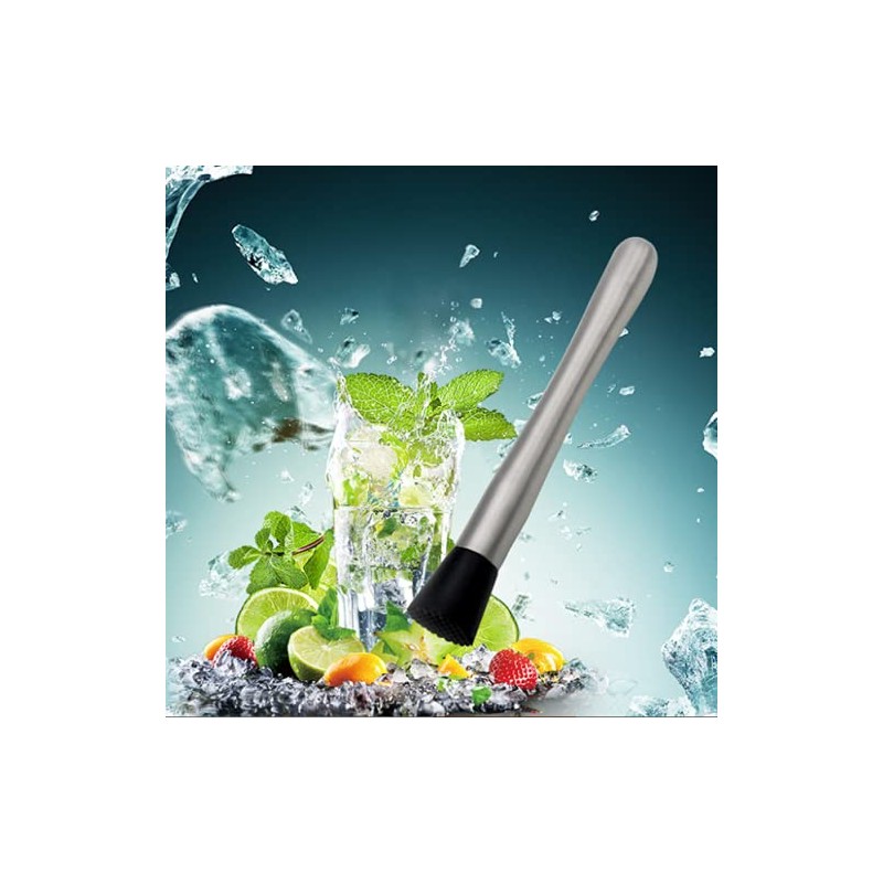 KDDOM 1 Piece Stainless Steel Muddler Mallet for Crushing Ice