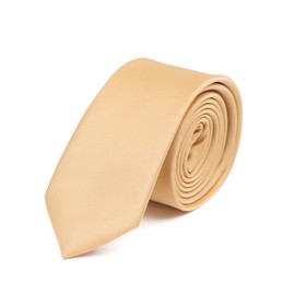 DWOY Necktie for Men and Women Solid Color Slim Men's Tie 6 cm (Gold)