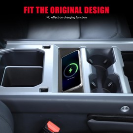 HIRUFAIT Center Console Wireless Charger Silicone Mat Compatible with 2025-2026 L@nd Rover Defender 90/110/130, Non-Slip Charging Protector Pad for Defender 2025 Accessories