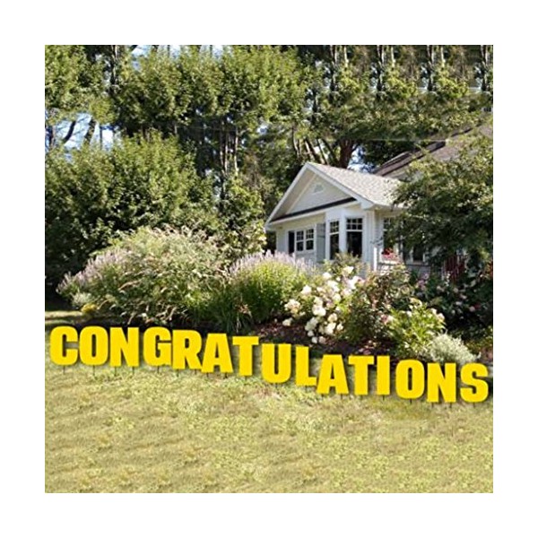 Congratulations- Yard Letters with 20 Short Stakes (Black) 12596