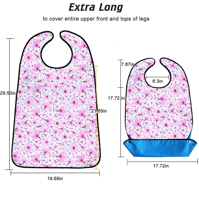 VOPHIA 3 Pack Adult Bibs for Women Washable Bib Reusable