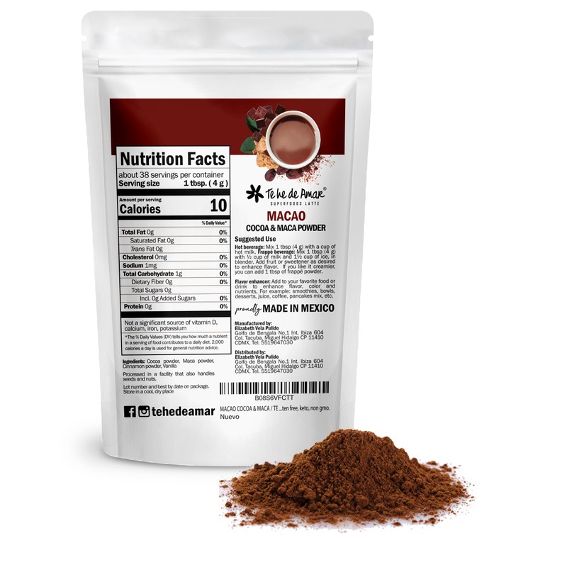 MACAO TE HE DE AMAR/CACAO PURO Y MACA (150 GR)