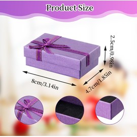 Amexo Pack of 24 Small Gift Boxes, Gift Box with Lid, Ring Box Gift Packaging with Bow, Jewellery Gift Box for Necklace, Ring, Gifts Display, Ring Earrings Box, 8 x 5 x 3 cm