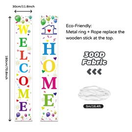 Koliphy Welcome Home Decoration, Welcome Home Door Banner for Homecoming, Family Return, Family Celebrations, Party Decoration, White Welcome Home Banner, 70.8 x 11.8 Inches