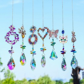 Yimofy Crystal Suncatchers for Windows Colorful Rhinestones Hanging Ornament Rainbow Maker Decoration for Home Garden Decor (Butterfly)