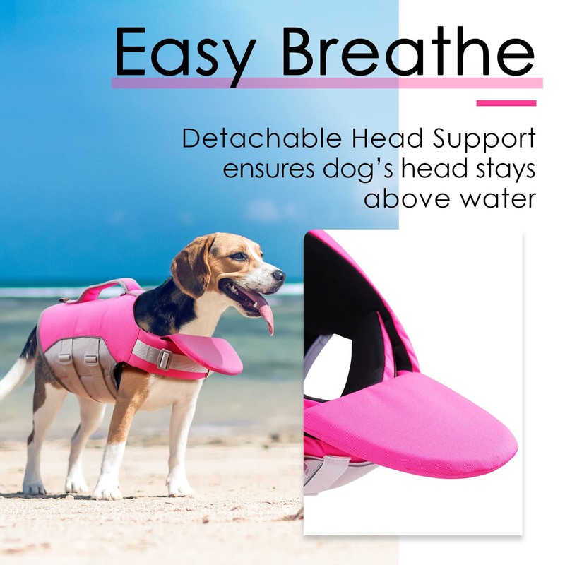 ThinkPet Dog Life Jacket Medium Reflective Lifesaver with Rescue Handle