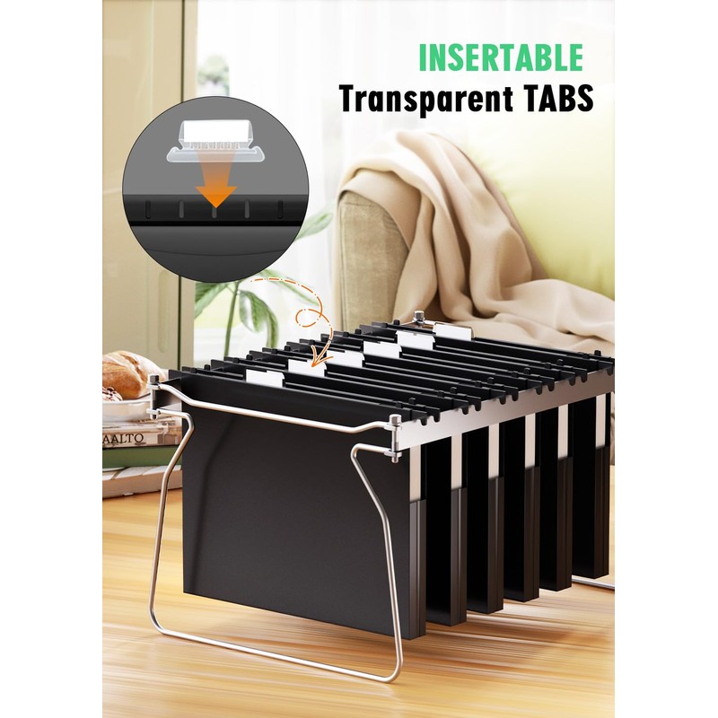 Extra Capacity Plastic Hanging File Folders,12 Pack Reinforced Hang Folder,