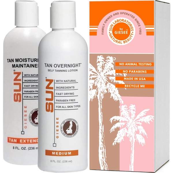 Sun Labs Self-Tanning Lotion and Tan Extender for a Golden Glow - Medium - 2 8 fl. oz. Bottles